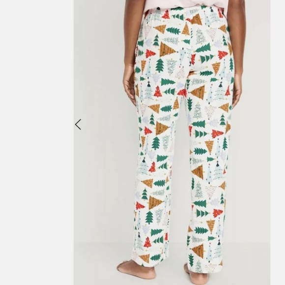 NWT OLD NAVY womens mid-rise flannel pants. O Christmas Tree print. Size XXL. - Picture 4 of 9